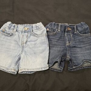 Toddler Denim Shorts Set - Light Blue and Dark Blue